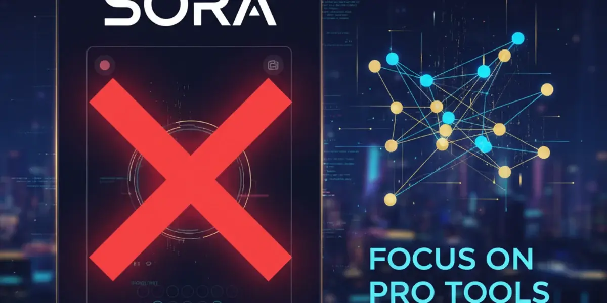 Illustration pour l'article OpenAI ferme Sora pour se concentrer sur les outils pros