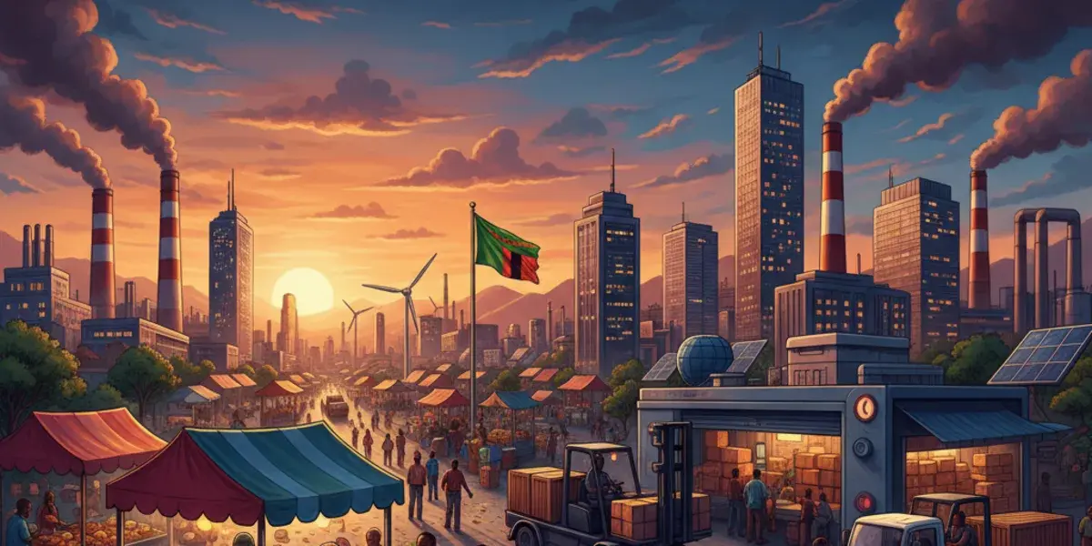 Illustration pour l'article Économie : La Zambie passe officiellement à une économie 24h/24