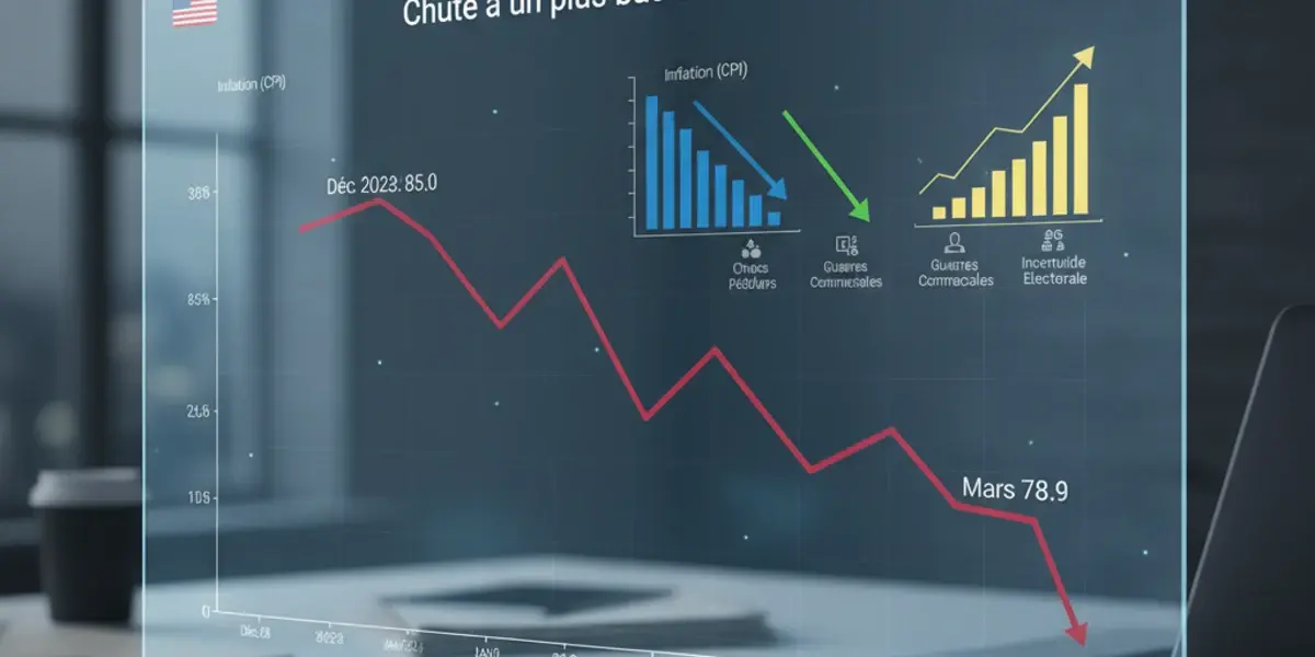 Illustration pour l'article Confiance des consommateurs us chute à un bas de 3 mois en mars 2024 : les causes et conséquences