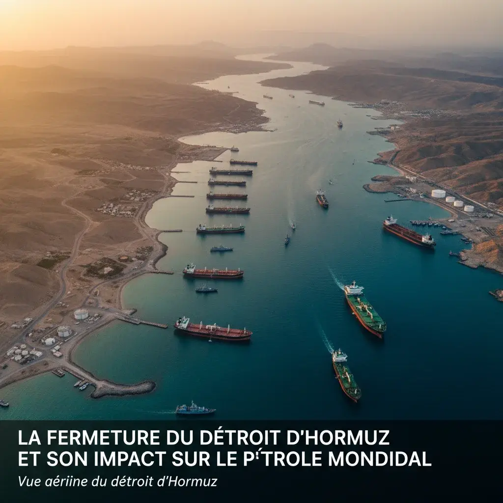 Illustration pour La fermeture du détroit d'Hormuz et son impact sur le pétrole mondial