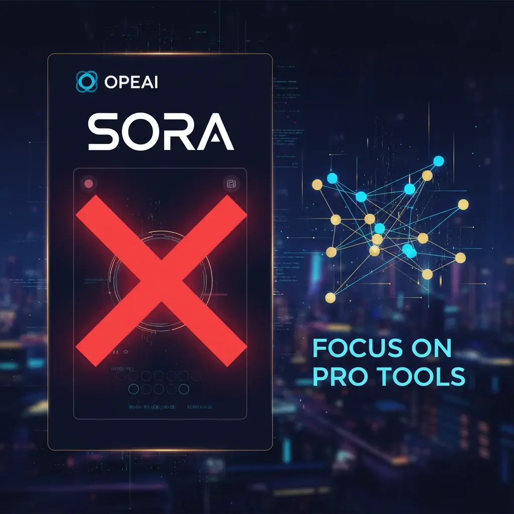 Illustration pour OpenAI ferme Sora pour se concentrer sur les outils pros