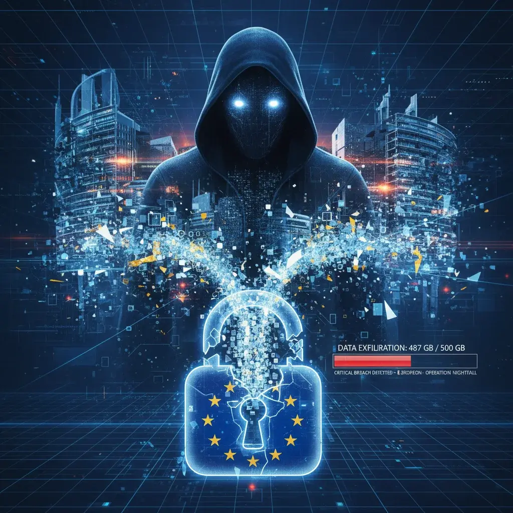 Illustration pour Cyberattaque massive sur la commission européenne : des centaines de gigaoctets de données exfiltrées