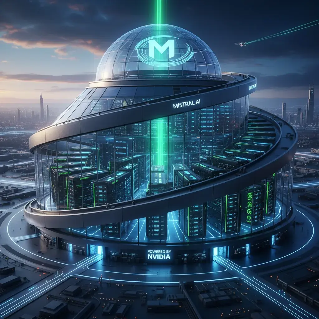 Illustration pour Mistral ia lève 830 millions pour son data center avec des puces nvidia