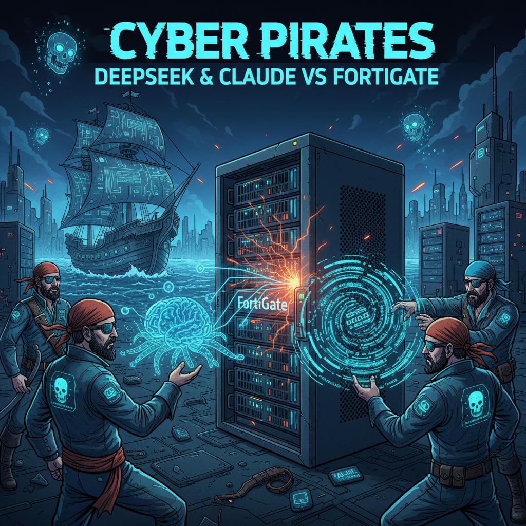Illustration pour Pirates utilisent DeepSeek et Claude pour attaques FortiGate
