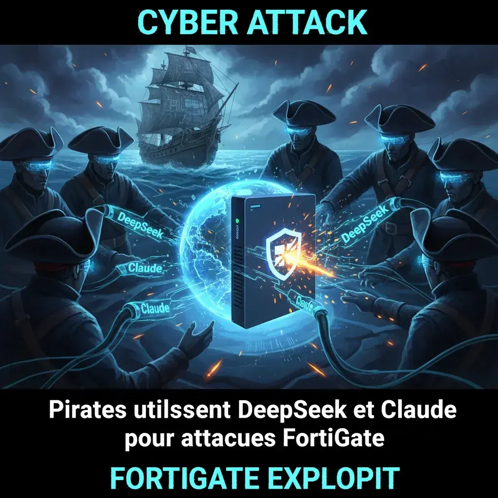 Illustration pour Pirates utilisent DeepSeek et Claude pour attaques FortiGate