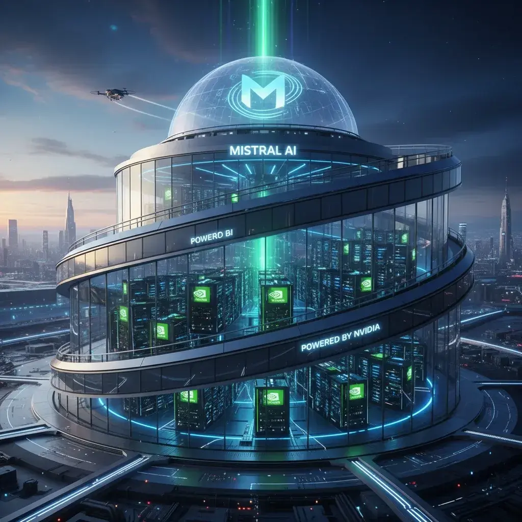 Illustration pour Mistral ia lève 830 millions pour son data center avec des puces nvidia
