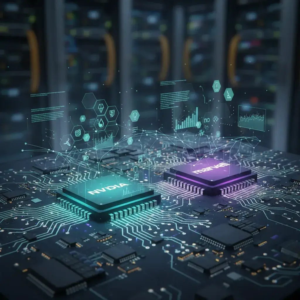 Illustration pour Nvidia investit 2 milliards de dollars dans marvell, approfondissant le partenariat sur les puces ia