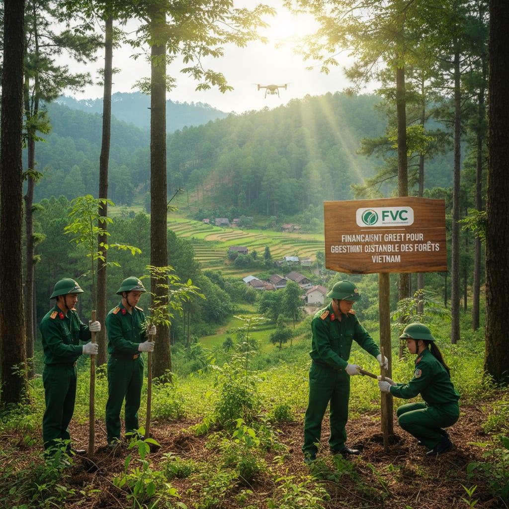 Illustration pour Vietnam reçoit 72 millions de dollars de financement vert du FVC pour la gestion durable des forêts
