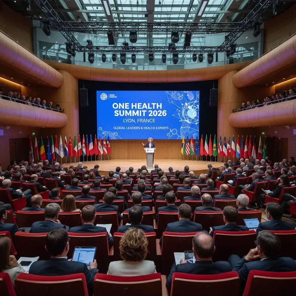 Illustration pour One Health Summit s'achève à Lyon avec Emmanuel Macron attendu