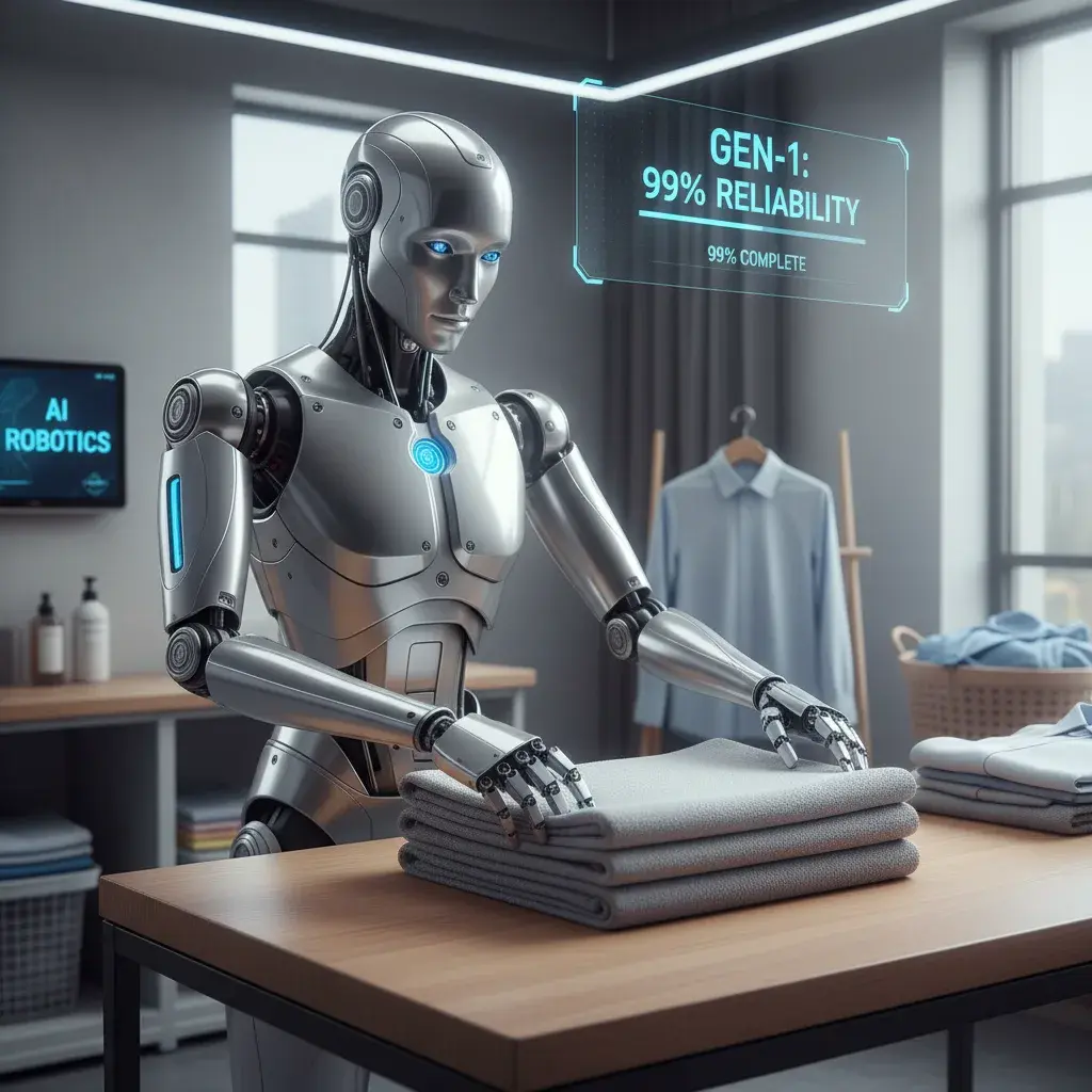 Illustration pour GEN-1 : nouveau modèle de robotique IA à 99% de fiabilité