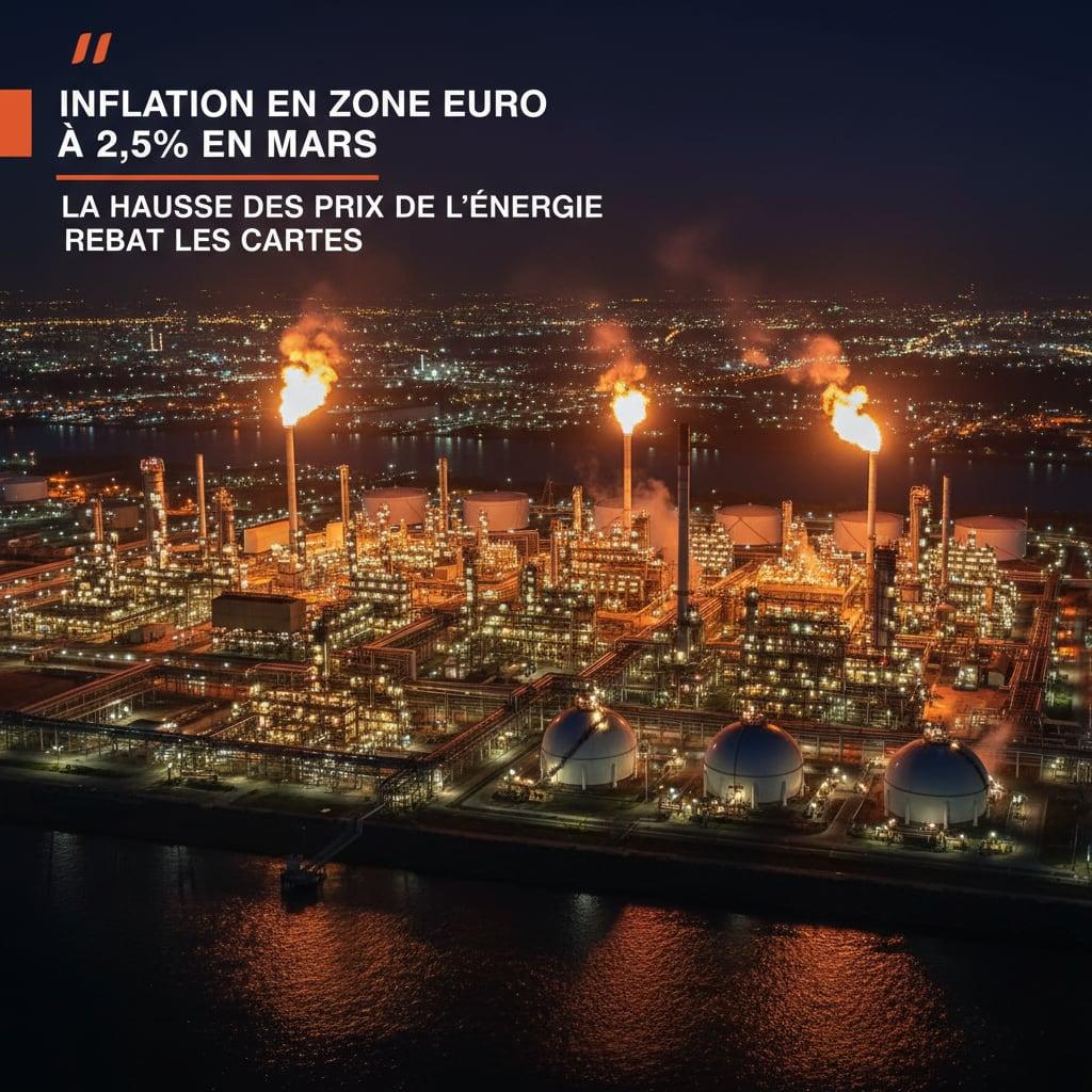 Illustration pour Inflation en zone euro à 2,5% en mars : la hausse des prix de l'énergie rebat les cartes