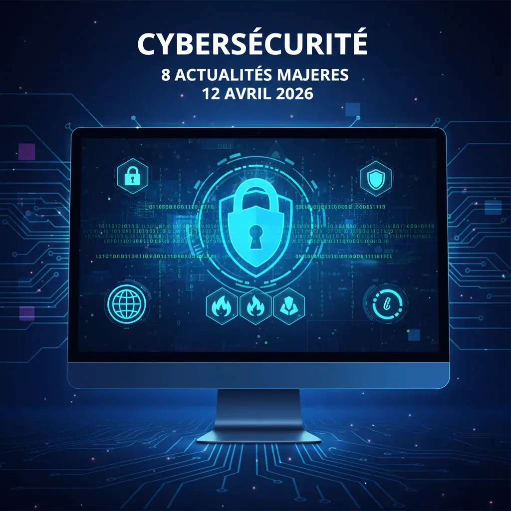 Illustration pour Cybersécurité : les 8 actualités majeures du 12 avril 2026