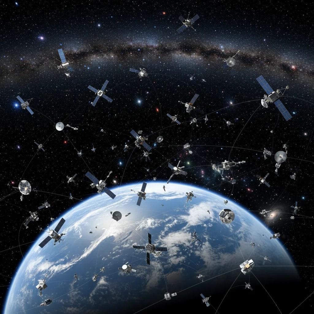 Illustration pour Amazon rachète Globalstar pour 11 milliards de dollars et accélère dans les satellites