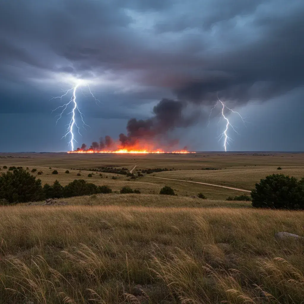 Illustration pour Tempêtes sévères et incendies font rage dans les Plaines américaines